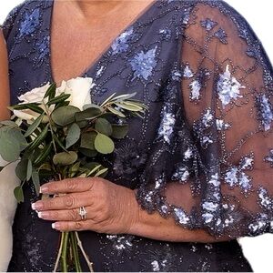 Mother of the Bride Gray Gown by Jade Couture. Size 24.